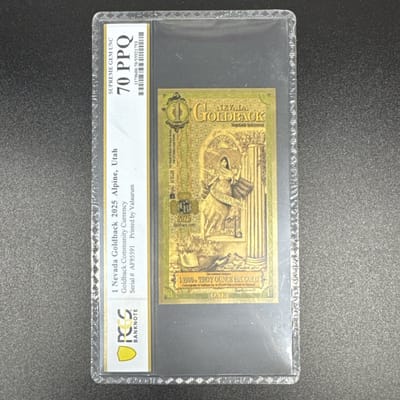2025 Nevada 1  Goldback PCGS 70 PPQ