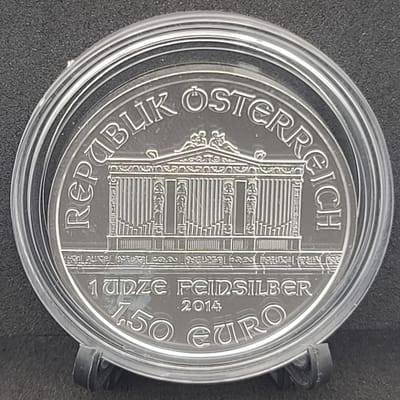 2014 Austria 1,50 Euro Silver Unze Philharmonic 1 Oz Silver - Lots of Luster - additional view