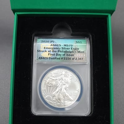 2020 MS70 Emergency Silver Eagle from Philly Mint