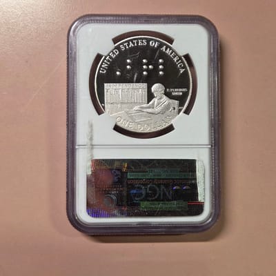 Under melt 2009 P Louis Braille pf 69 Silver Coin - additional view