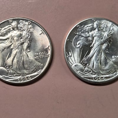 2 Walking Liberty Half Dollars BU $95