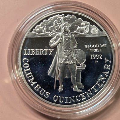 1992 Columbus  Silver Dollar 0.76 oz under melt