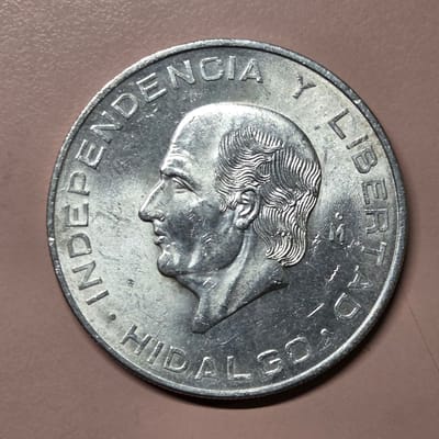 1956 Mexican Diez Peso AU 0.8357 oz Silver