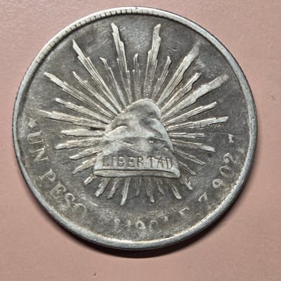 1901 Z Un Peso Mexican Silver Coin