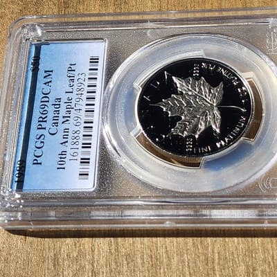 1989 Platinum Maple Leaf 1oz PCGS 69DCAM - additional view