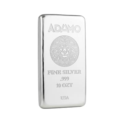 Adamo The Lion Bar 10 oz .999 Fine Silver Adamo  - additional view
