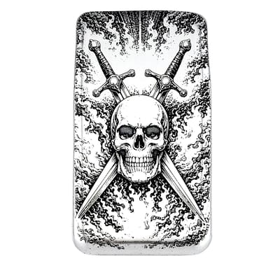 10 ozt 999 Fine Silver Art - Mark of The Skull -