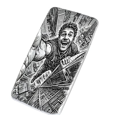 10 ozt 999 Fine Silver Art Bar - THE CLIMBER -