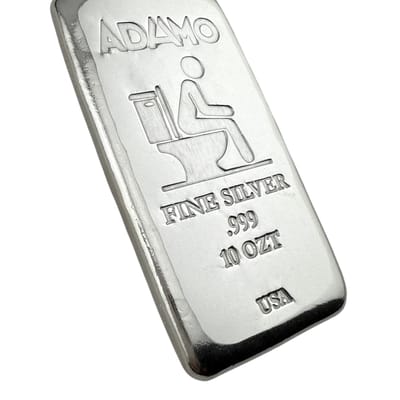 Adamo Don't Give Bar 10 oz .999 Fine Silver Adamo - additional view