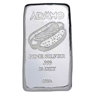 Adamo Hotdog Bar 10 oz .999 Fine Silver Adamo 