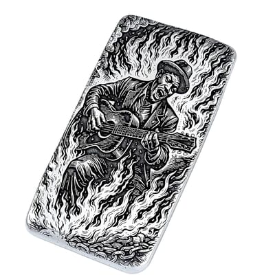 10 ozt 999 Fine Silver Art Bar - HELLHOUND BLUES