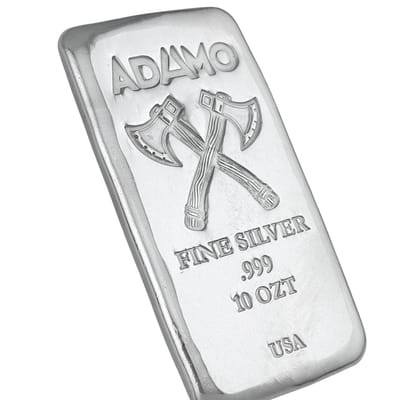 Adamo Crossed Axe Bar 10 oz .999 Fine Silver Adamo - additional view