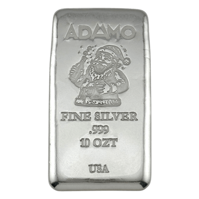Adamo Santa Bar 10 oz .999 Fine Silver Adamo 