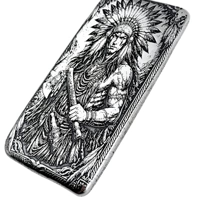 10 ozt 999 Silver Art Bar Chief of the Four Winds