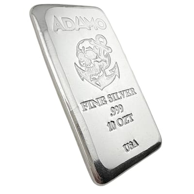 Adamo Skull Bar 10 oz .999 Fine Silver Adamo - additional view