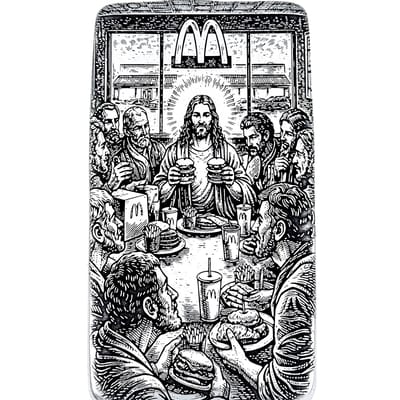 10 ozt 999 Fine Silver Art - Last Supper - ADAMO