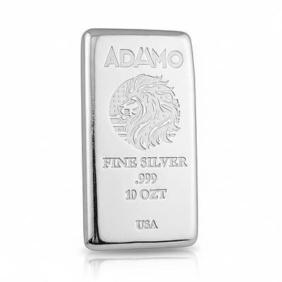 Adamo Lion Bar 10 oz .999 Fine Silver Adamo  - additional view