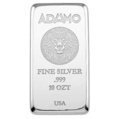 Adamo The Lion Bar 10 oz .999 Fine Silver Adamo 