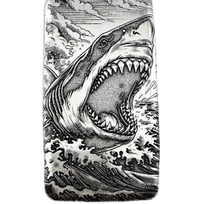 10 ozt 999 Fine Silver Art Bar- Shark - ADAMO 
