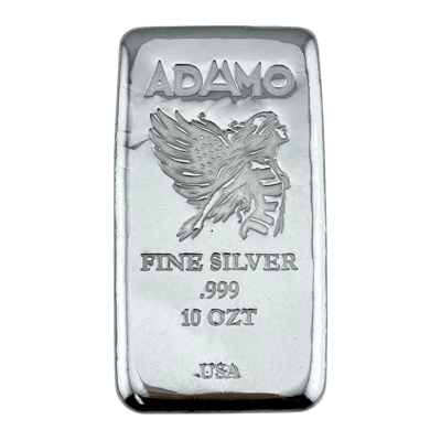 Adamo Flying Bar 10 oz .999 Fine Silver Adamo