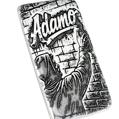 10 ozt 999 Fine Silver Art Bar - GRAFFITI - ADAMO