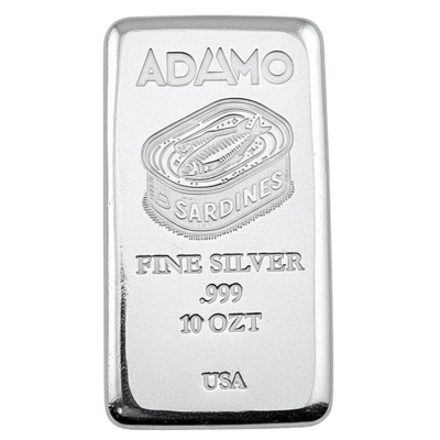 Adamo Sardines Bar 10 oz .999 Fine Silver Adamo 