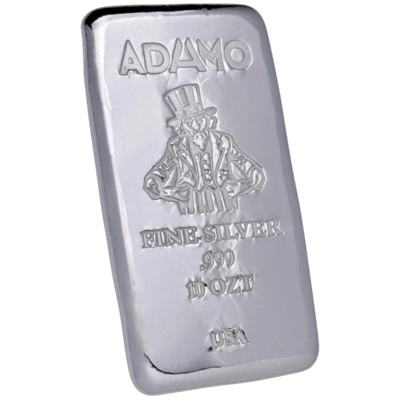 Adamo Uncle Sam Bar 10 oz .999 Fine Silver Adamo - additional view