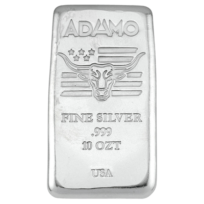 Adamo The Steer Bar 10 oz .999 Fine Silver Adamo