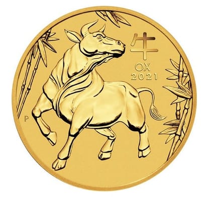 2021 1/10 oz Perth Gold Lunar Ox BU - Series 3