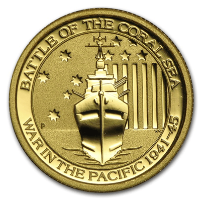2014 1/10 oz Perth Gold Battle of the Coral Sea