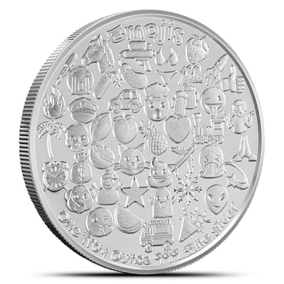 1 oz Emoji Frowny Silver Round - additional view