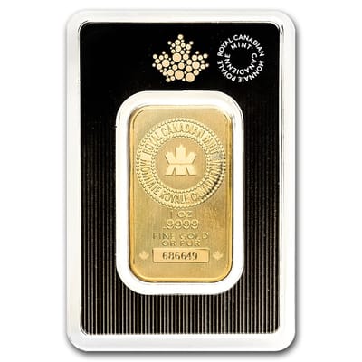 Deal: 1 oz Canadian Mint bar in assay