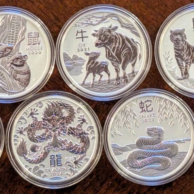 Perth lunar lll 1 oz coins silver coin set