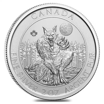 2021 2 oz Royal Canadian Werewolf Silver Coin BU