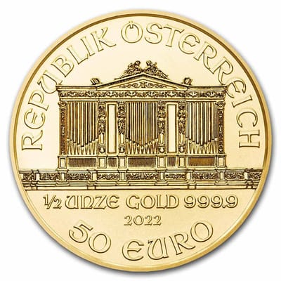 2022 1/2 oz Austria Gold Philharmonic BU - additional view