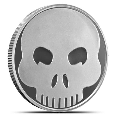 1 oz Emoji Skull Silver Round