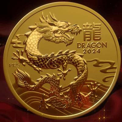 2024 1/10 oz Perth Gold Lunar Dragon BU (Serie 3) - additional view