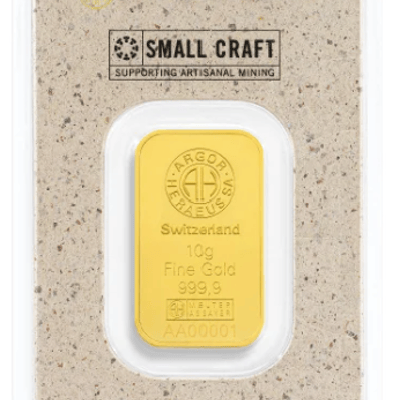 10g Argor Heraeus Gold Bar: Small Craft
