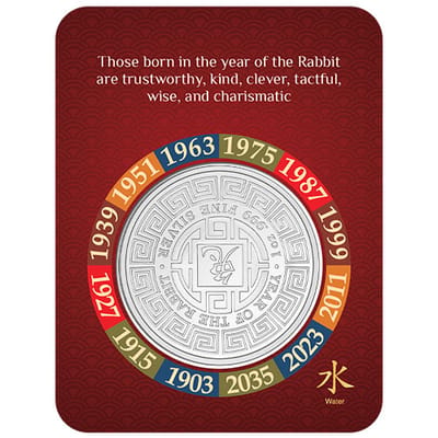 2023 Year of the Rabbit 1oz Silver(In Series Card) - additional view