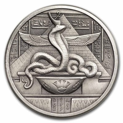 2 oz UHR Egyptian Gods Series: Wadjet (Antiqued) - additional view