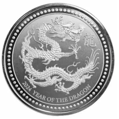 2024 Silver 2 oz Samoa Year of the Dragon Coin