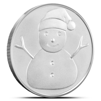 1 oz Emoji Snowman Silver Round