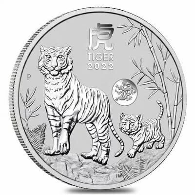 2022 1 oz Perth Luna Tiger w Dragon Privy