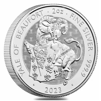 2023 2 oz Silver The Tudor Beasts Yale of Beaufort