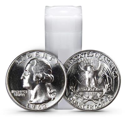Spot: 1964 90% Silver Washington Quarters BU