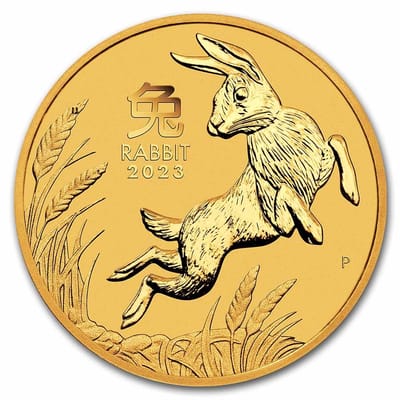 2023  1/20 oz Perth Gold Lunar Rabbit BU (Serie 3)