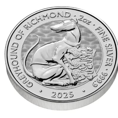 2025 2 oz Silver The Tudor Beasts Greyhound