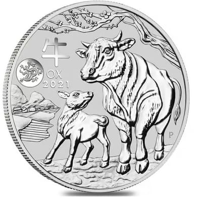 2021 1 oz Perth Lunar Ox with Dragon Privy