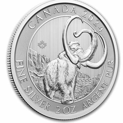 2024 RCM 2 oz Silver Ice Age of Woolly Mammoth