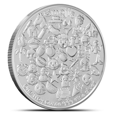 1 oz Emoji Smiley Silver Round - additional view